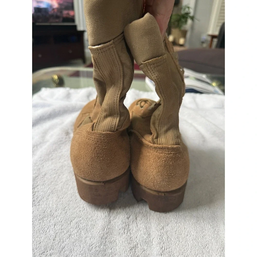 US Military Desert Combat Boots Tan Suede Nylon Tactical 9.5R 03215 Lug Sole